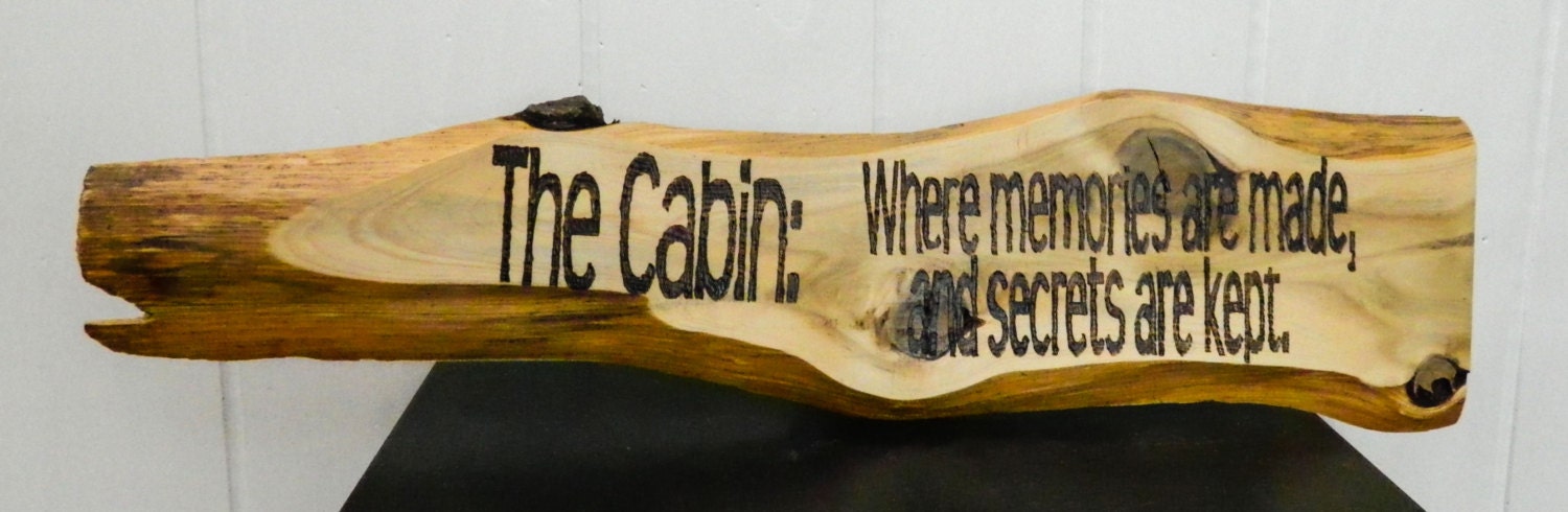 Woodburned Sign Rustic Wall Art Pyrography - Cabin Quote - "Where Memories Are Made"