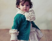 KEYHOLE Scarf and Fingerless MITTS Set Toddler & Girls The DAHLIA  From the Danica Collection 2 sizes, 2-10 years