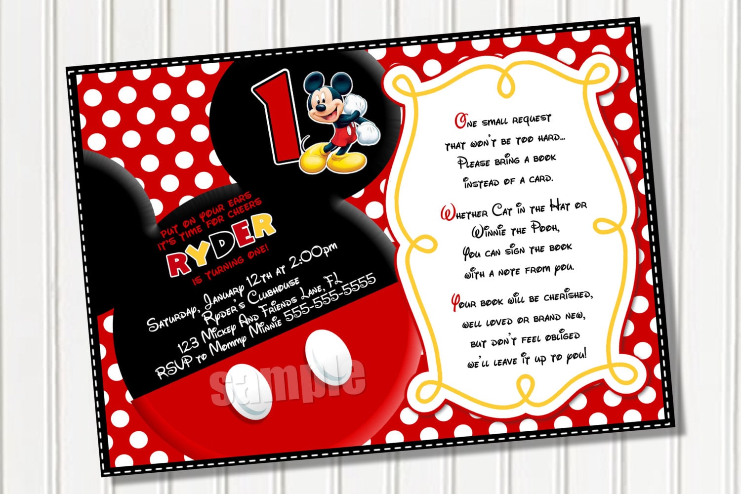 Mickey Mouse Birthday Invitations Templates