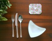 Drink Coasters, Set of 4 for bar, kitchen, dining ware, waterproof fabric with felt backing - paisley print, indoor and outdoor