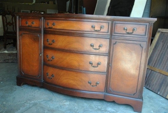 Buy antique sideboards and buffets - Antique Mahogany Bow Front Sideboard Server Buffet