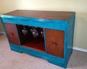 Hand Painted Teal Buffet/Wine Bar