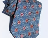 Vintage Designer Christian Dior Mens Necktie Pure Silk Slate Blue Pattern, Gift for Him, Formal Attire, High Fashion, Father's Day