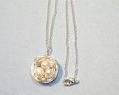 Wire Wrapped Bird's Nest, Freshwater Pearl, Sterling Silver Chain Necklace