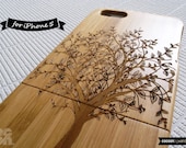 SALE30%OFF: Natural Bamboo iPhone 5 Case - Engraved Tree iPhone Case // 3D, Sculpture, Wood Pattern, Art, Gift, Laser Engraving, Nature