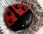 Ladybug chocolate covered Oreo cookies red pink green black - 1 dozen in box - Valentine's Day Bee M