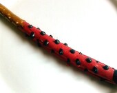 Lady bug chocolate covered pretzel rods choice color red brown green pink dot -2 dozen in box love bugs