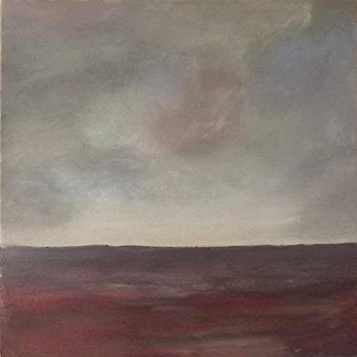 Traditional Oil Painting on Canvas 16x16" Semi Abstract Seascape Coastal Sea Cloudy Sky