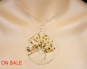 Honey Gold Tree of Life Necklace, Wire Wrapped, Shades of Yellow Topaz, Sun Catcher (N0048)
