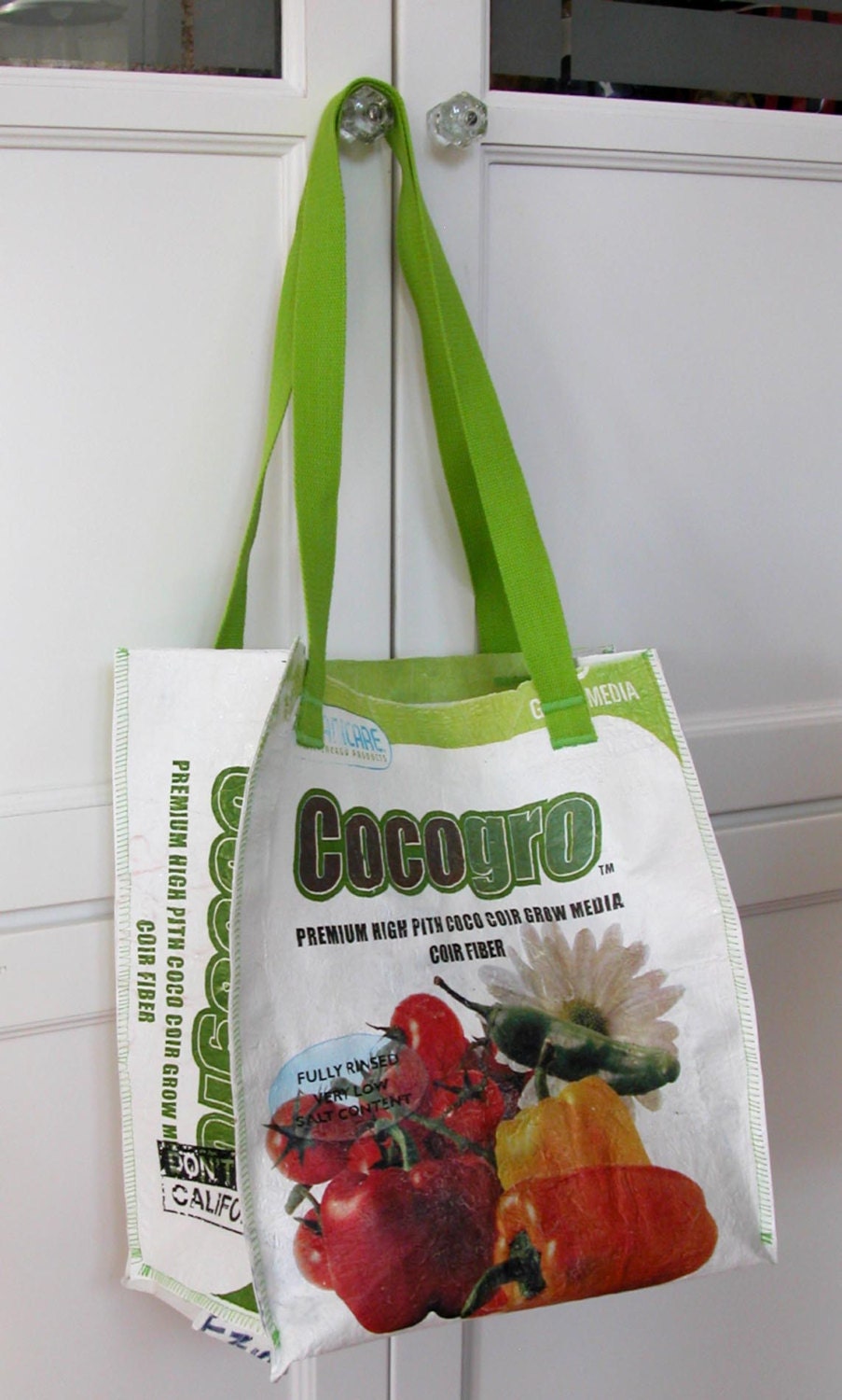 Recycled Bag /  Eco Friendly Fused Plastic Shopping Bag Tote / Green-Go Bagz