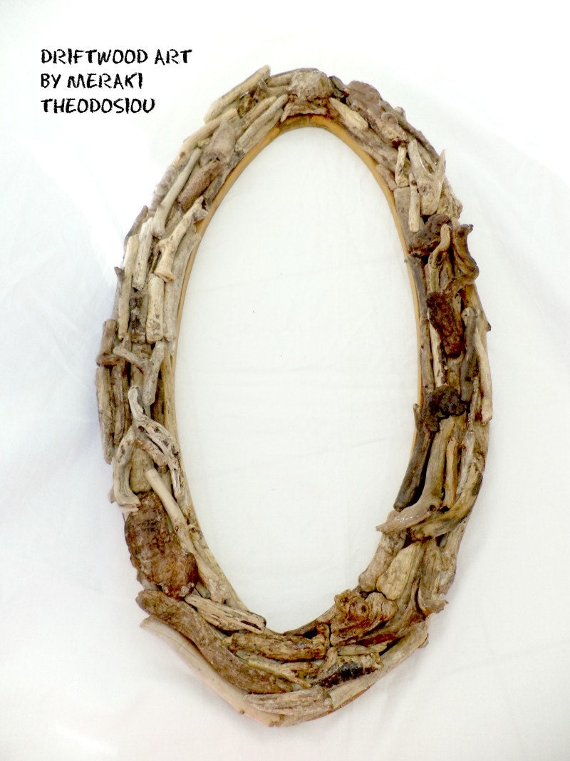 Driftwood frame/wall hanging/Rustic/Cottage Chic/candle/woodworking/driftwood shelf/wood decor/rustic decor/Eastern Europe/handmade/sea