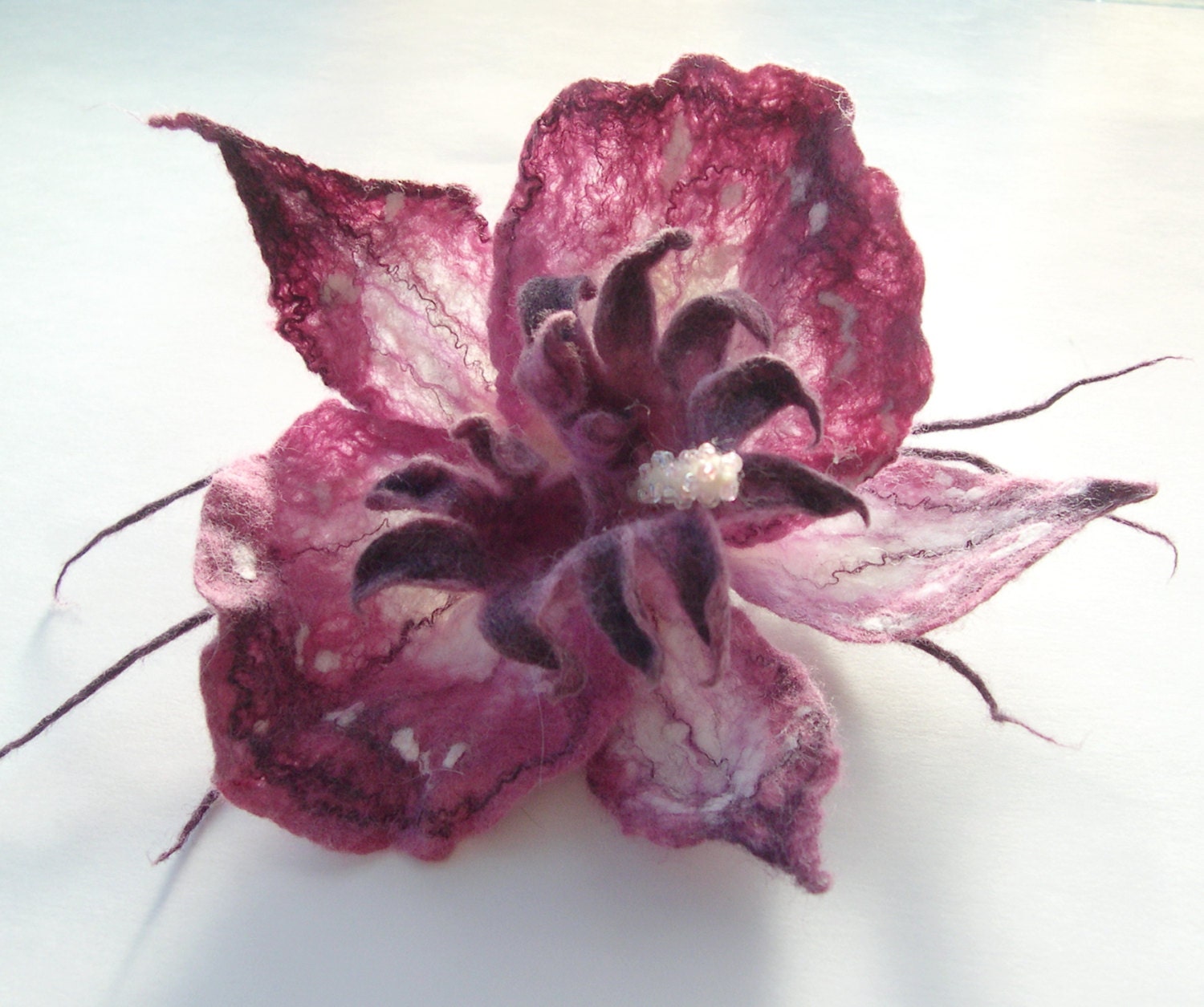 Felted brooch orchid "Felicita"