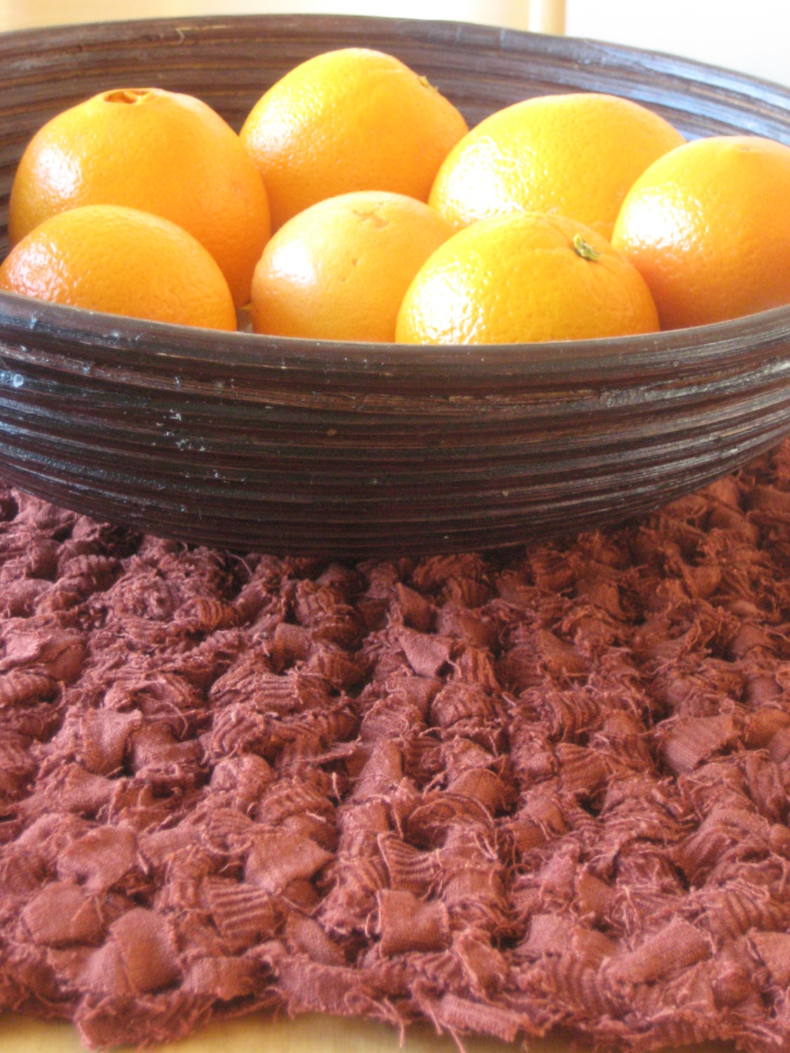 Skirt turns Rug - Crocheted Rug made from recycled textile yarn