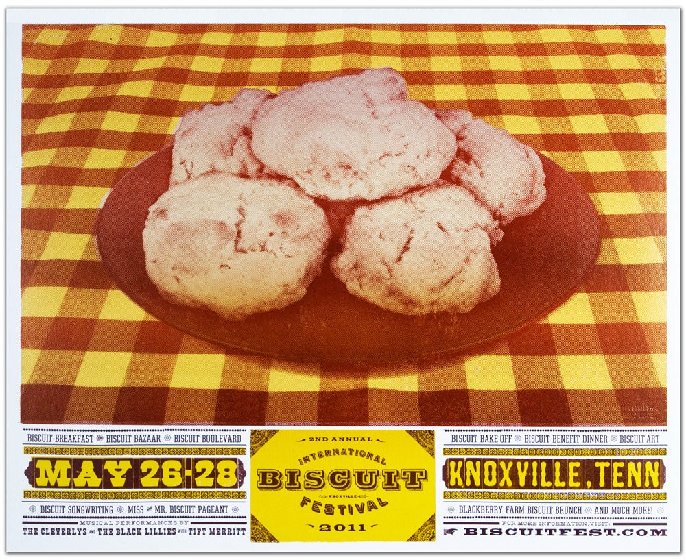 INTERNATIONAL BISCUIT FESTIVAL 2011 Hand Printed Letterpress Poster