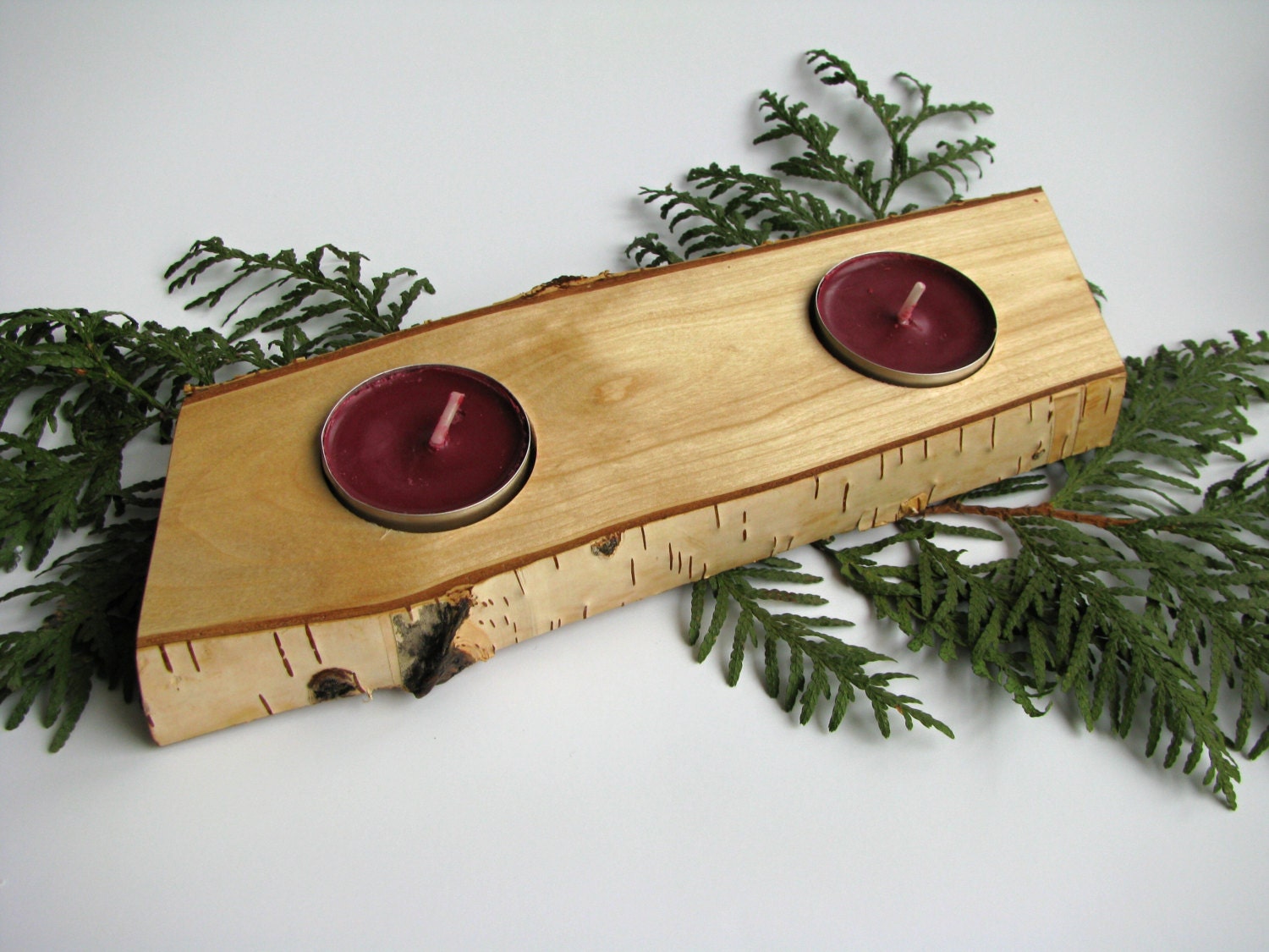 Handmade Wooden Candle Holder BIRCH wood Natural wood Candlestick Log Candleholder Wedding gift Solid wood Woodworks Ecological wood