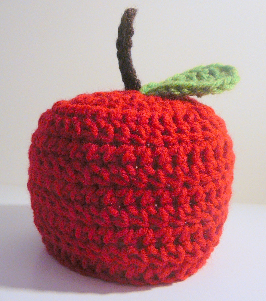 Apple Hat PDF Crochet Pattern - Newborn to Adult INSTANT DOWNLOAD