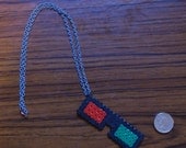 Geeky 3D glasses hama bead necklace
