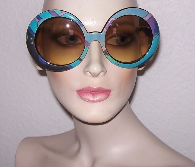 1960s Emilio Pucci oversized round MOD sunglasses in excellent condition