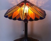 Lamp with Handmade Stained Glass Shade