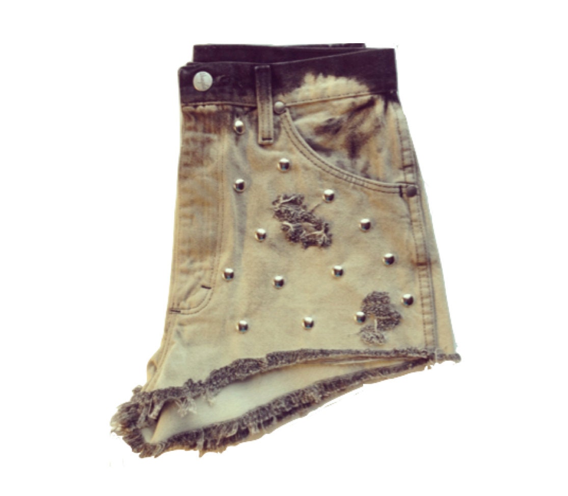 Ombre Jean Shorts, Wrangler, Destroyed Jean Shorts, High Waisted Jean Shorts, Denim Shorts, High Waisted Denim Shorts, Studded Jean Shorts