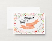 Pink Floral Save the Date Postcard Wedding Announcement - Printable custom wedding stationery Il_170x135