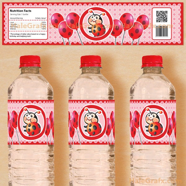 Ladybug Water Bottle Labels Printable, DIY File Il_170x135