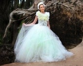 Bloom Bridal Spring Flower Fairy Petal Floral Fantasy Enchanted Princess Wedding Couture Ricky Lindsay gown fashion dress