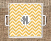 Chevron Personalized Monogrammed Lucite Tray