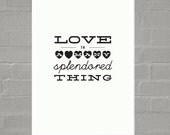 Love Is A Many Splendored Thing :Modern Illustration Retro Art Wall Decor Print 11 x 8