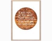 Get To Hogwarts Poster : Modern Illustration Witches and Wizards Retro Art Wall Decor Print A3 11 x 16