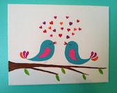 Love birds- acrylic on canvas, size 11x14