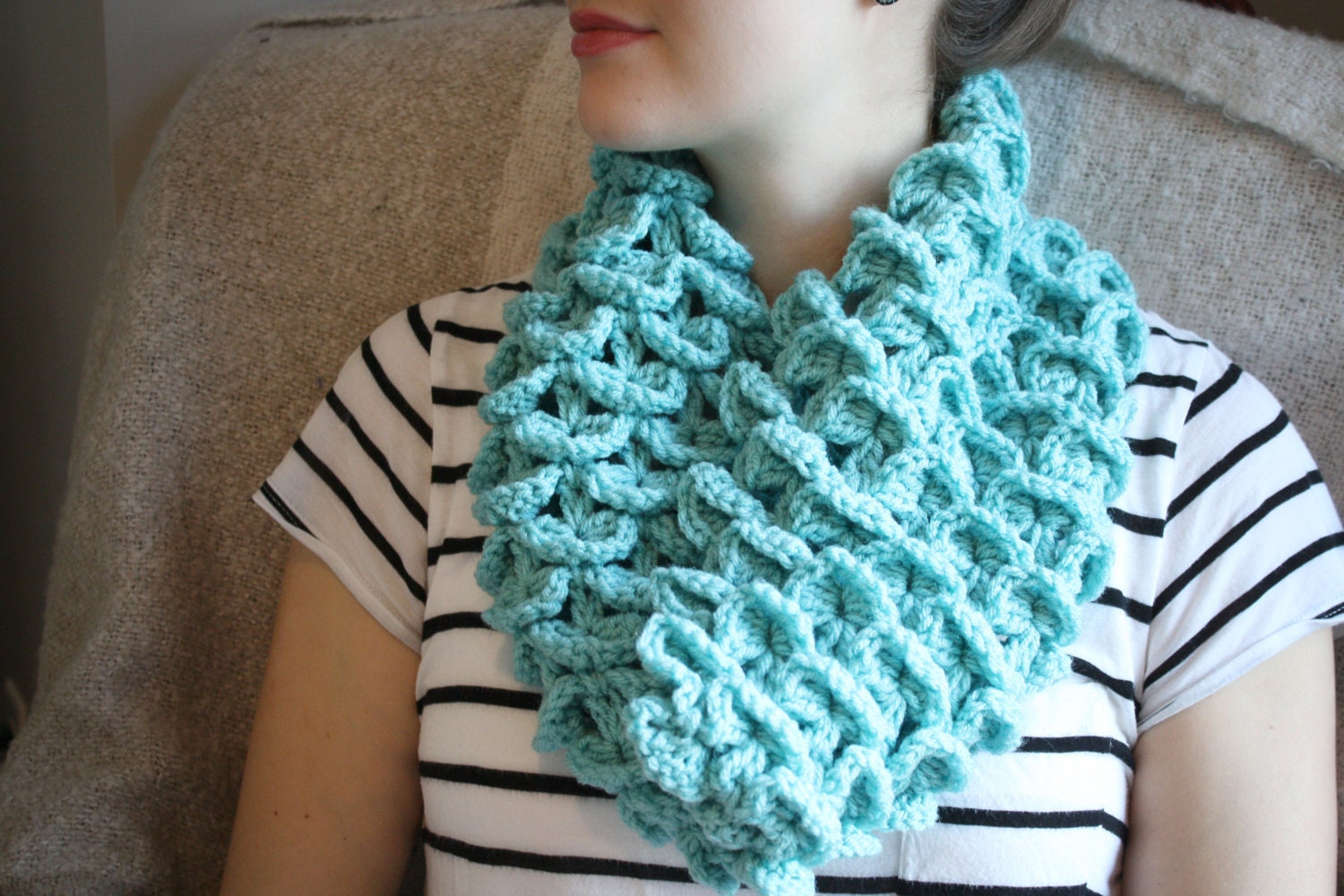 Crochet Ruffle Infinity Cowl - Made to Order
