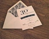 Modern Elegant Black & White 30th Birthday Invitation