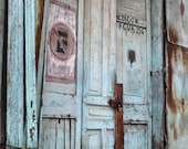 Old Turquoise Door, Fine Art Print, 8x10, Urban Photography, Rustic Home Decor
