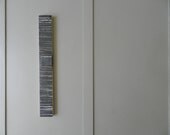 Original Painting on wood Abstract Black White shades of grey stripes 'Bamboo Forest' 20 x 16 Acrylic on Wood