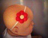 Handmade, Felt Flower Headband, Headband For Baby and Girls, Baby Girl Gift, Red flower, Women Headband,