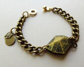 Stylish Hexagon Diamond Charms Bracelet, Gold and Brass with Cute Diamond brass Charms Chain, Handmade Vintage Jewelry