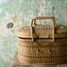 Vintage Picnic Basket, Rustic Home Decor, Made in Malaysia, Tribal Primitive Vintage Basket, Spring Picnic