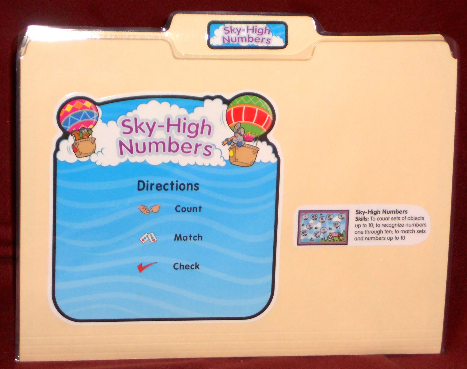 File Folder Game - Numbers  -  "SKY-HIGH NUMBERS"