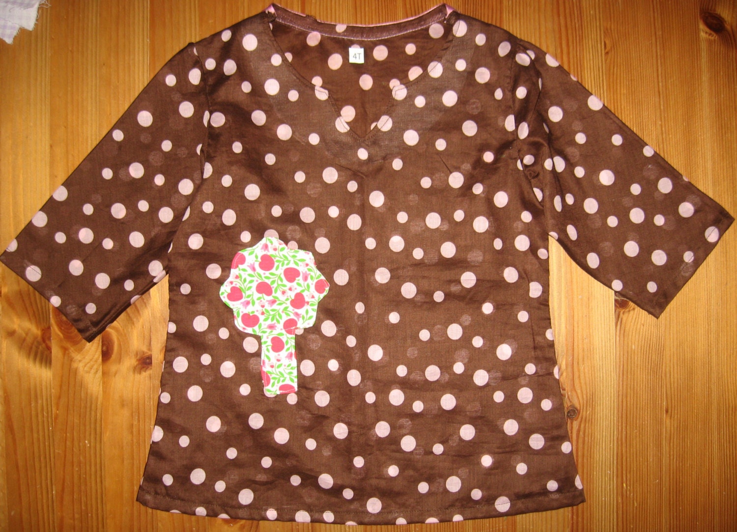 Polka dot summer top swimsuit  cover up with APPLE TREE pocket