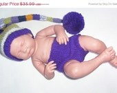 On Sale IN STOCK Knit Baby Hat Diaper Cover Set Purple Gold Green Mix Baby Boy Hat Baby Girl Hat Newborn Baby Photo Prop Diaper