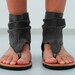 Grey Leather Sandals - Women's Shoes - Any Colors - All Sizes