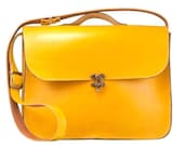 Handmade Laptop Bag ,Yellow Leather ,Briefcase ,Messenger Bag ,Shoulder Bag ,Satchel ,for men ,for women ,unisex