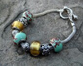 European Style Charm Bracelet - oriental style jewelry, handmade bracelets, asian style, cherry blossoms
