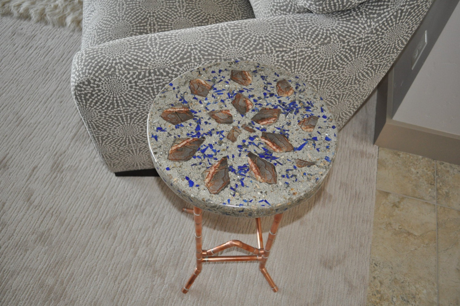 Copper and Concrete side table
