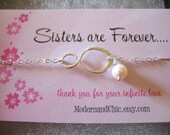 Sterling Silver INFINITY BRACELET Figure 8 Eternity Jewelry w/ Gift Card - Bridesmaids Gifts Bridal, Mother, Friendship, Sister br I2 sp