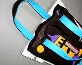 RESERVED Istanbul Bag canvas / Maiden's tower appliqued bag / Tote Bag view / Shoulder bag canvas brown ,blue,orange,white