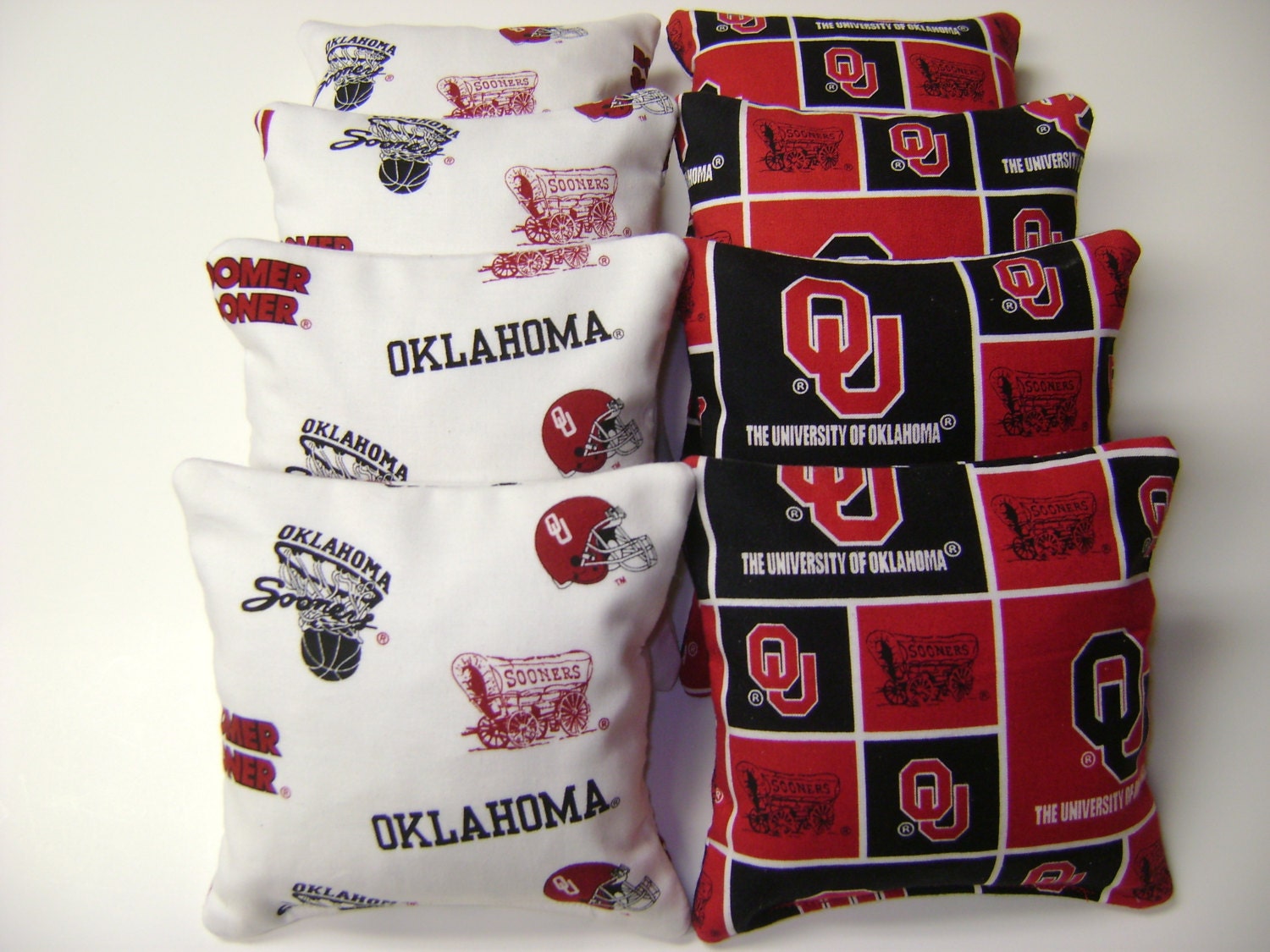 Oklahoma Sooners CORNHOLE BEAN BAGS 8 Tailgate Toss Aca Regulation Top Quality Holeshot Baggo wp