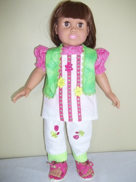 Cute Summer  5 Piece outfit for American Girl Doll
