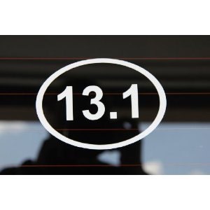 13.1 Half Marathon Outline Euro Oval 5" Vinyl Decal Widow Sticker for Car, Truck, Motorcycle, Laptop, Ipad, Window, Wall, ETC